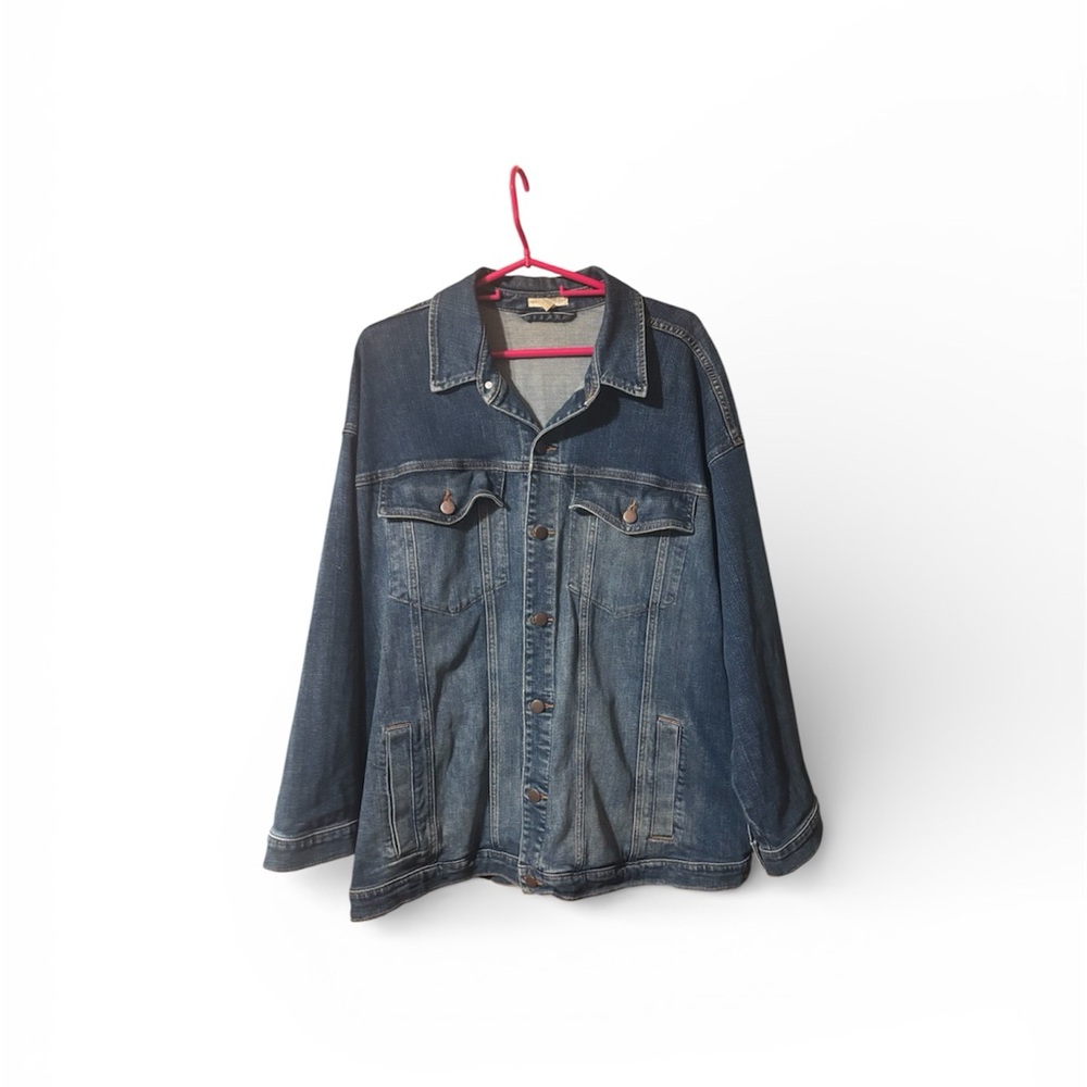 Eileen Fisher Dark Blue Washed Denim Jacket